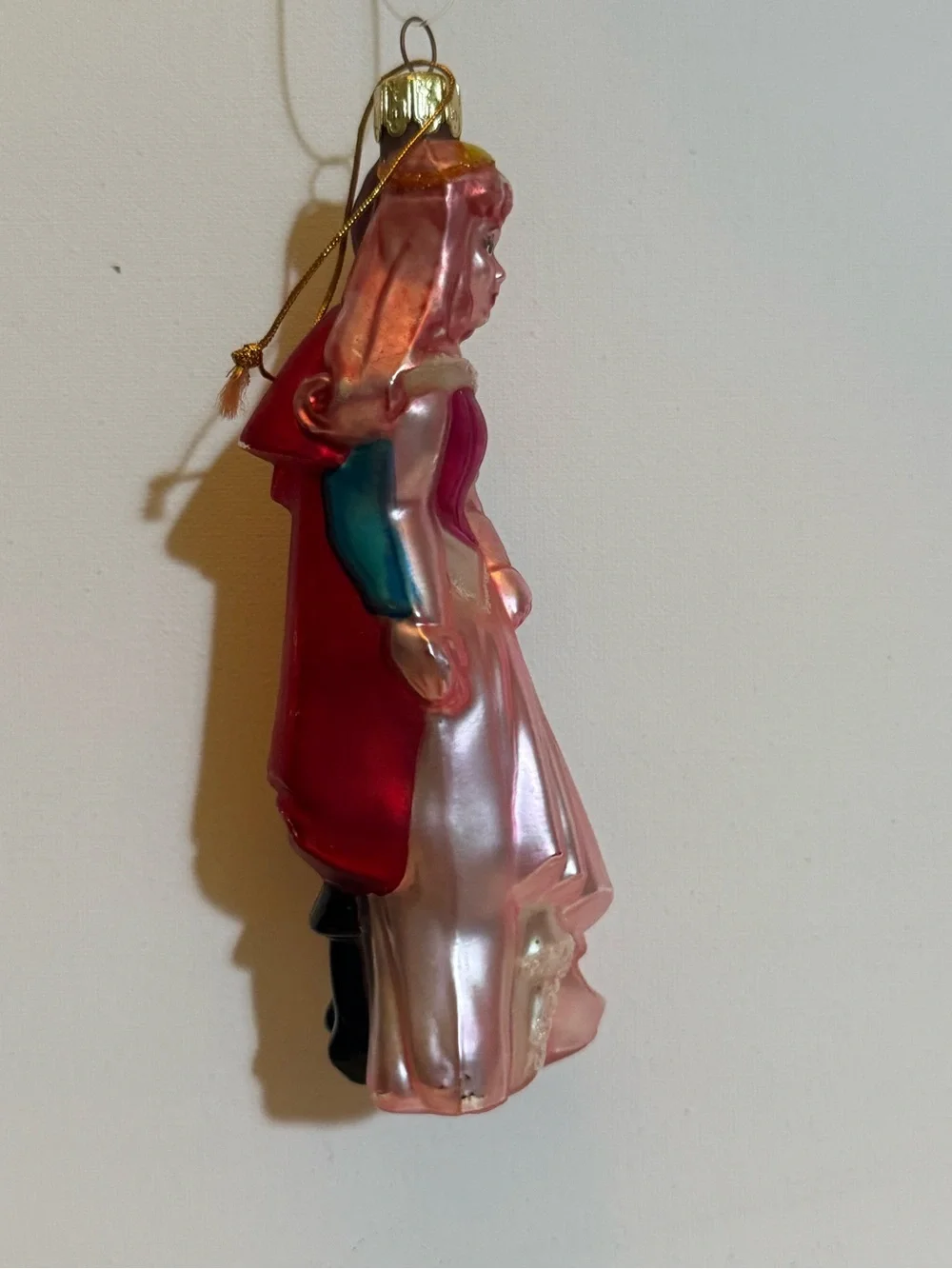 Santa's Best European Style Glass Ornament, Disney Sleeping‎ Beauty & Prince